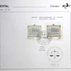 Edital de Lançamento nº 19 de 1977 Sesquicentenário da Criação dos Cursos Jurídicos 8103