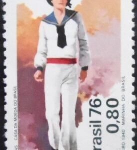 Selo postal do Brasil de 1976 Marinheiro M