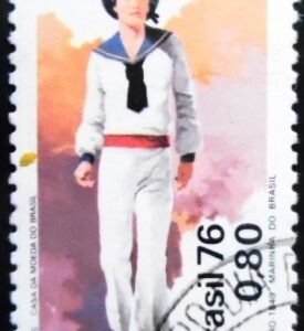 Selo postal do Brasil de 1976 Marinheiro M1D