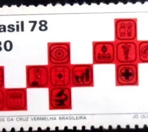 Selo postal do Brasil de 1978 Cruz Vermelha N