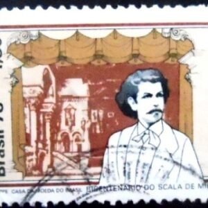 Selo postal do Brasil de 1978 Carlos Gomes U