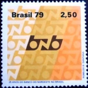 Imagem do selo postal do Brasil de 1979 Banco do Nordeste M