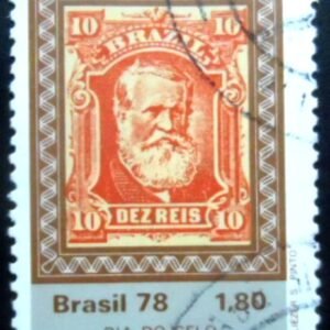 Selo postal do Brasil de 1978 Barba Branca U
