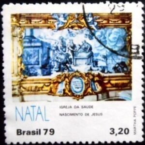 Selo postal do Brasil de 1979 Nascimento de Jesus U