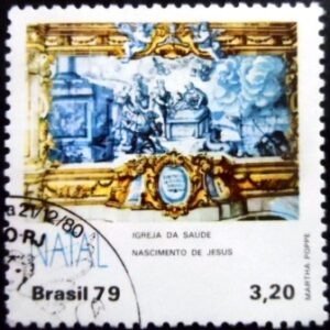 Selo postal do Brasil de 1979 Nascimento de Jesus MCC