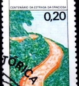 Selo postal do Brasil de 1973 Estrada da Graciosa NCC