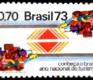 Selo postal do Brasil de 1973 EMBRATUR N