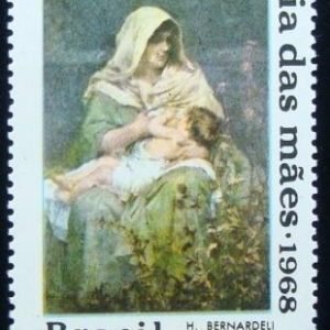 Selo postal do Brasil de 1968 Dia das Mães N