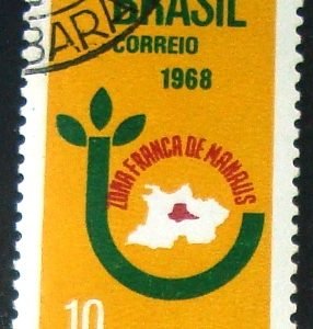 Selo postal do Brasil de 1968 Criação da Zona Franca - C 591 M1D