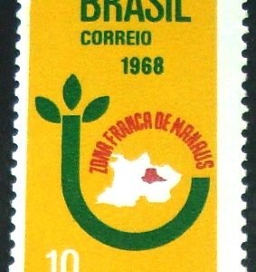 Selo postal do Brasil de 1968 Criação da Zona Franca