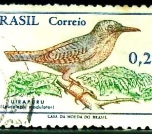 Selo postal do Brasil de 1968 Uirapuru - C 601 U