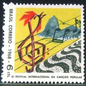 Selo postal do Brasil de 1968 Festival da Canção - C 609 U