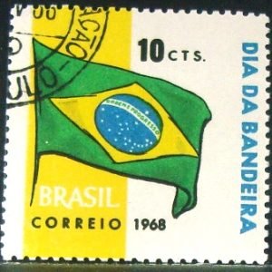 Selo postal do Brasil de 1968 Bandeira Nacional - C 619 N1D