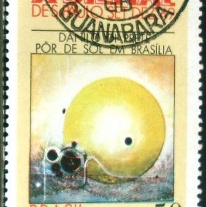 Selo postal do Brasil de 1969 Pôr de Sol em Brasília