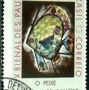 Selo postal do Brasil de 1969 O Peixe