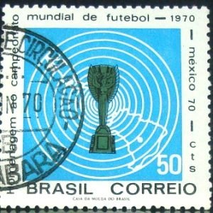 Selo postal do Brasil de 1970 Taça Jules Rimet
