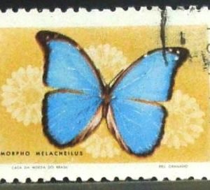 Selo postal do Brasil de 1971 Morpho M - C 695 U