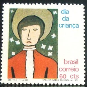 Selo postal do Brasil de 1971 Desenho Tereza Andréa Prata Ferreira