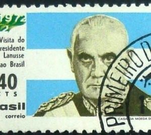 Selo postal do Brasil de 1972 Presidente Lanusse0 Catleya - C 725 M1D