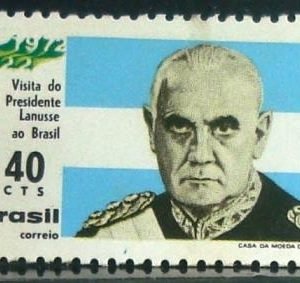 Selo postal do Brasil de 1972 Presidente Lanusse0 Catleya - C 725 N