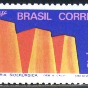 Selo postal do Brasil de 1972 Indústria Siderúrgica