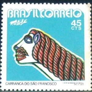 Selo postal do Brasil de 1972 Carranca São Francisco