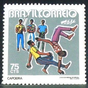 Selo postal do Brasil de 1972 Capoeira