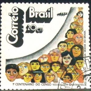 Selo postal do Brasil de 1972 Censo M1D