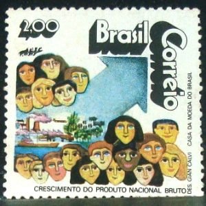 Selo postal do Brasil de 1972 Crescimento do PNB