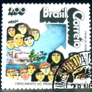 Selo postal do Brasil de 1972 Crescimento do PNB - C 762 N1D