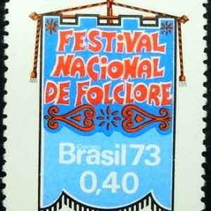 Selo postal do Brasil de 1973 Folclore