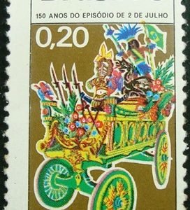 Selo postal do Brasil de 1973 Episódio de 2 de Julho - C 785 N