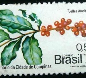 Selo postal do Brasil de 1974 Ramo de Cafeeiro