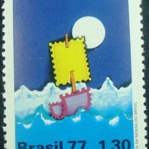 Selo postal do Brasil de 1977 Dia do Selo