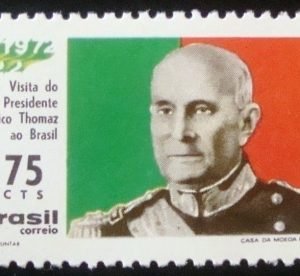 Selo postal do Brasil de 1972 Presidente Thomaz