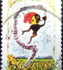 Selo postal do Brasil de 1973 Saci Pererê - C 829 U