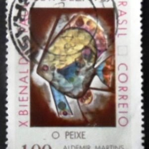 Selo postal do Brasil de 1969 O Peixe