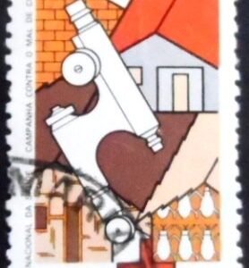 Selo postal do Brasil de 1980 Mal de Chagas U