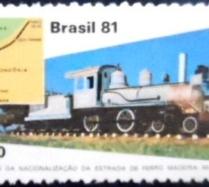 Selo postal do Brasil de 1981 Madeira - Mamoré M