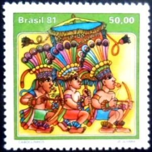 Selo postal do Brasil de 1981 Caboclinhos M