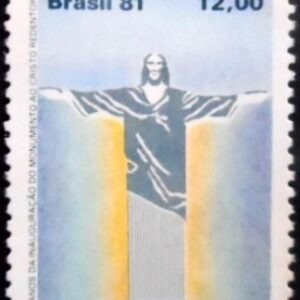 Selo postal do Brasil de 1981 Cristo Redentor N