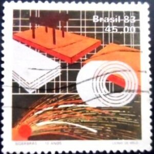 Imagem similar à do selo postal do Brasil de 1983 Siderbrás U