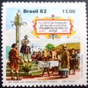 Selo postal do Brasil de 1982 São Vicente N