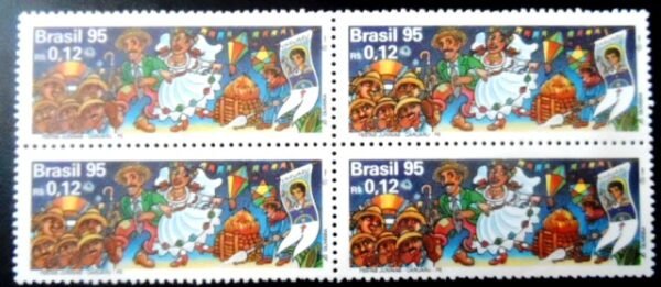 Quadra de selos postais do Brasil de 1995 Caruaru M QD