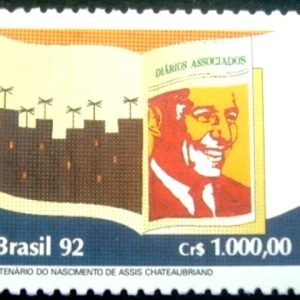 Selo postal COMEMORATIVO do Brasil de 1992 - C 1822 M