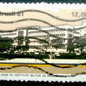 Selo postal do Brasil de 1981 Instituo Militar de Engenharia
