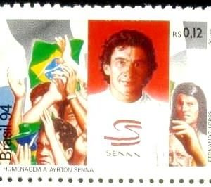 Selo postal do Brasil 1994 Ayrton Senna