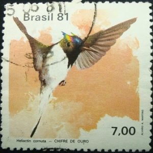 Selo postal do Brasil de 1981 Chifre de Ouro U