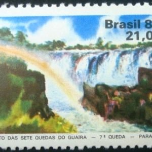 Selo postal do Brasil de 1982 Salto de Sete Quedas