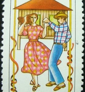 Selo postal do Brasil de 1982 Casal